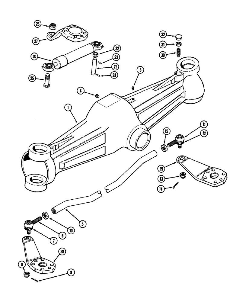 Схема запчастей Case IH 3294 - (5-134) - FRONT AXLE HOUSING AND TIE ROD, CARRARO AXLE (05) - STEERING