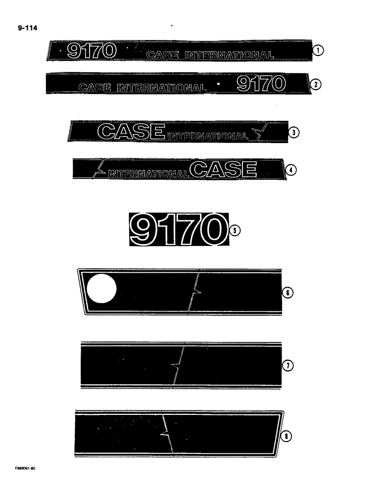 Схема запчастей Case IH 9170 - (9-114) - DECALS (09) - CHASSIS/ATTACHMENTS