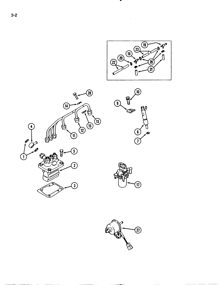 Схема запчастей Case IH 1130 - (3-02) - FUEL INJECTION SYSTEM, 1130 TRACTOR (03) - FUEL SYSTEM