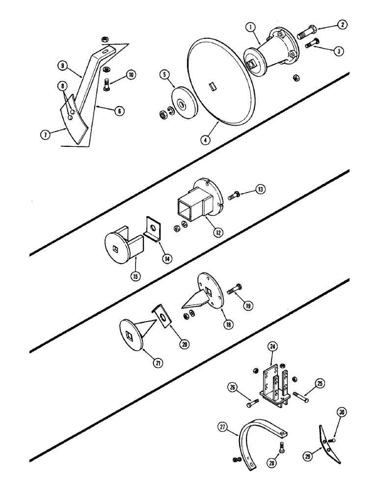 Схема запчастей Case IH F21 - (174) - FEATHERING BLADES, F21 & F21H, WING GANG DRIVERS, F21, F21 