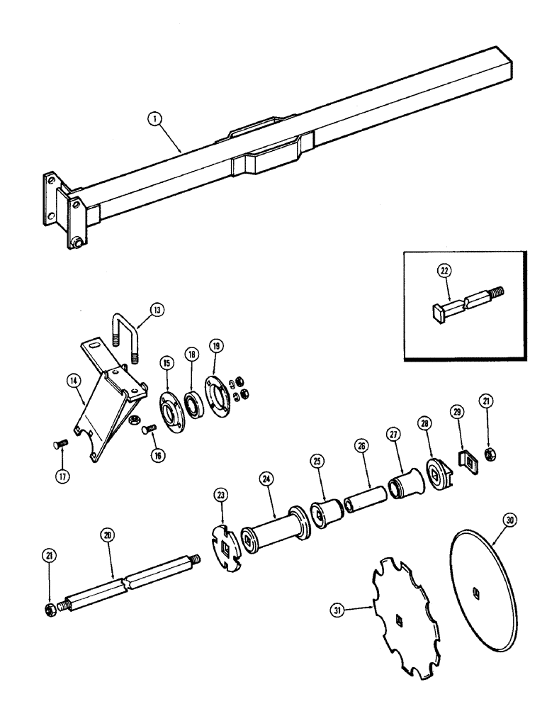 Схема запчастей Case IH F21 - (074) - REAR RIGHT GANG, 9 INCH SPACING, F21, F21-9-216, 234 & 252 