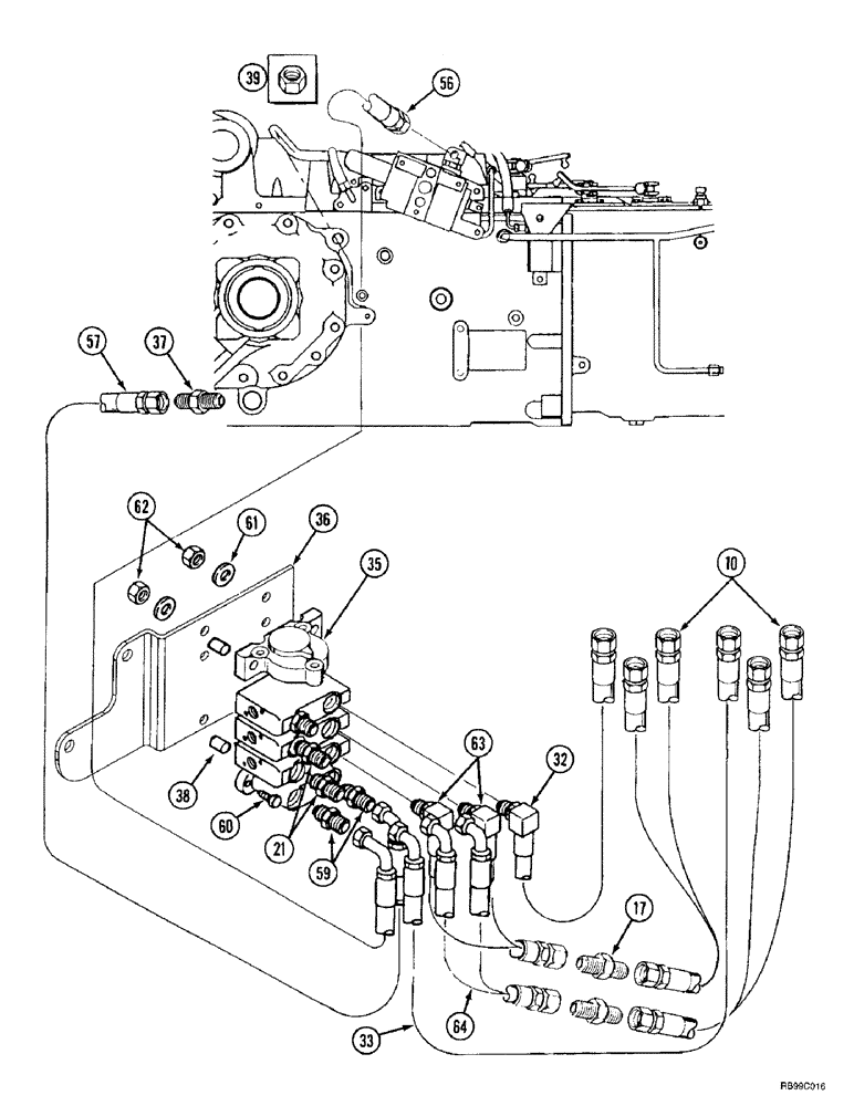 Схема запчастей Case IH L500 - (8-026) - HYDRAULICS - EXTERNAL VALVE (3 FUNCTION C70 - C100), W/OUT SELF LEVELING (08) - HYDRAULICS