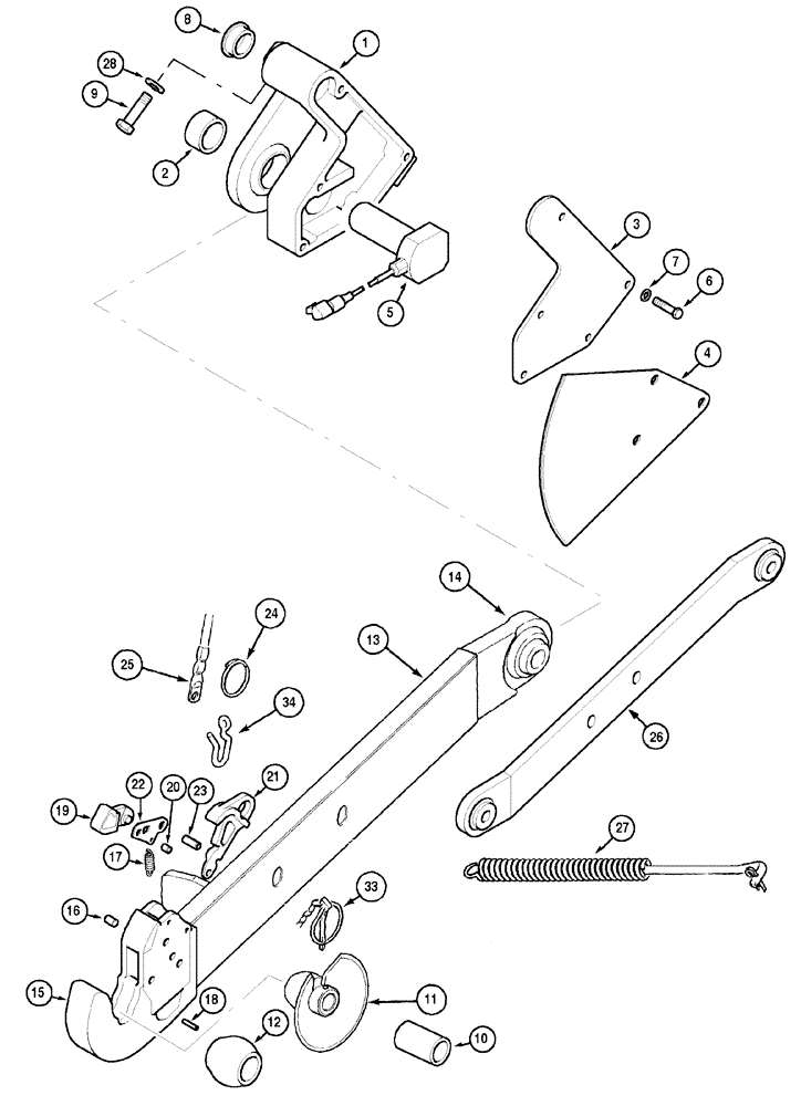 Схема запчастей Case IH MX80C - (09-63) - HITCH LOWER LIFT LINKS, MX80C, MX90C, CATEGORY II (09) - CHASSIS