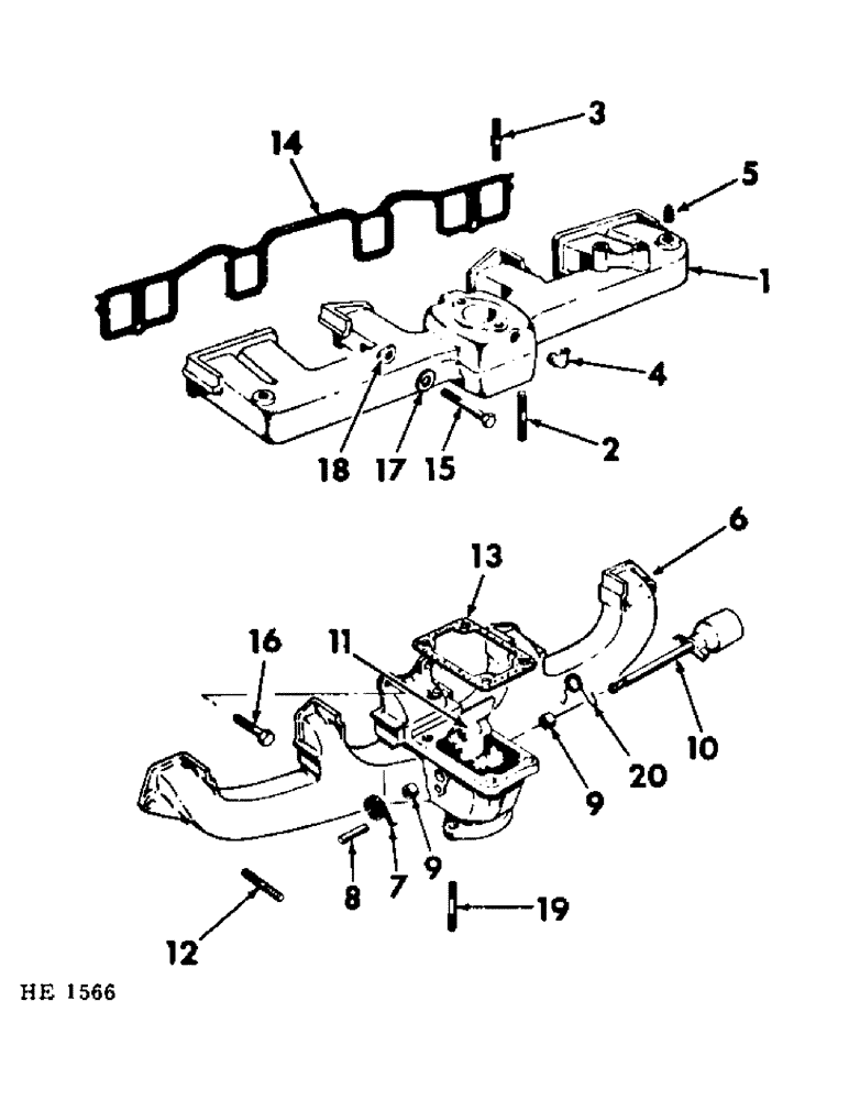 Схема запчастей Case IH 275 - (C-10) - 6 CYLINDER, 232 CARBURETED ENGINE, MANIFOLDS (01) - ENGINE