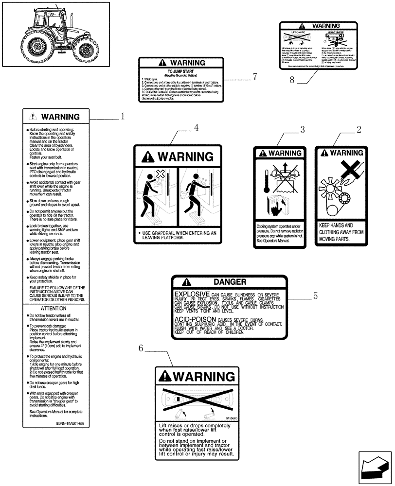 Схема запчастей Case IH JX60 - (1.98.0/01[02]) - (VAR.007) NA PACKAGE - DECALS (13) - DECALS