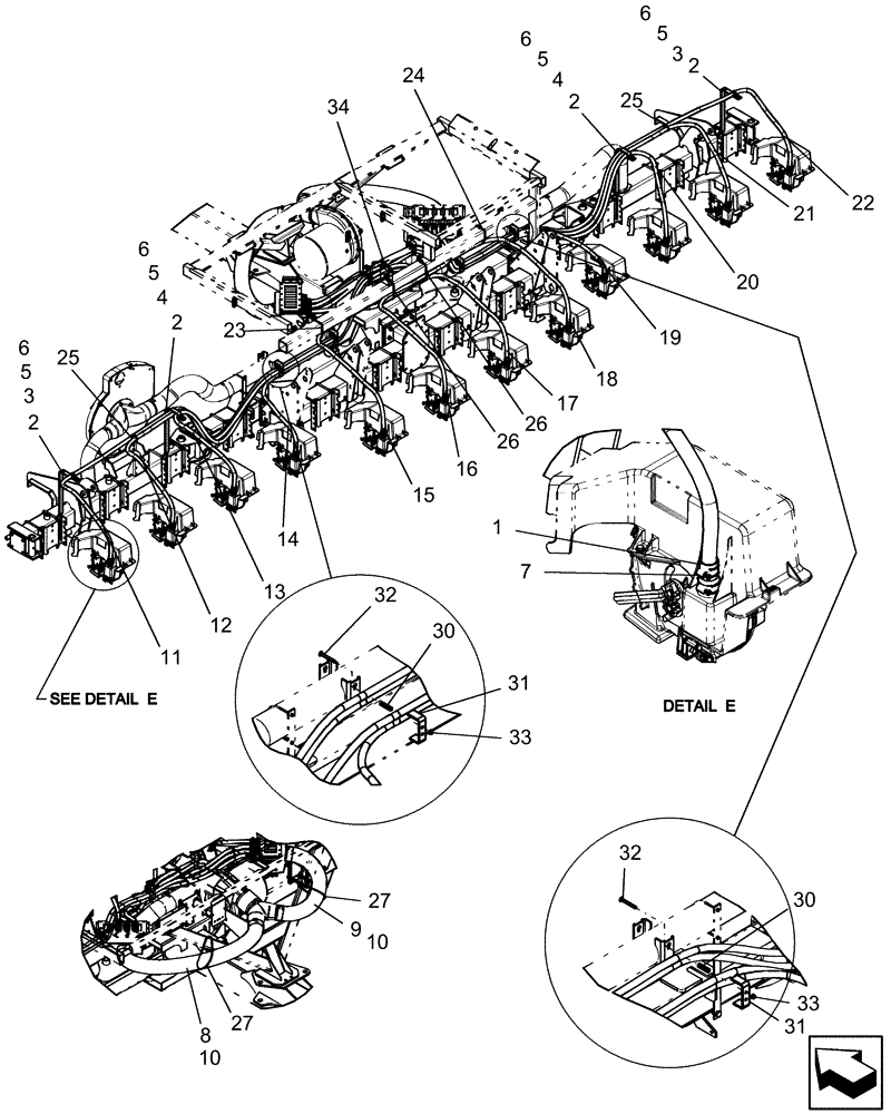 Схема запчастей Case IH 1250 - (80.150.30[01]) - BULK FILL - HOSES - 12 ROW, MODEL YEAR 2010 AND BEFORE (80) - CROP STORAGE/UNLOADING