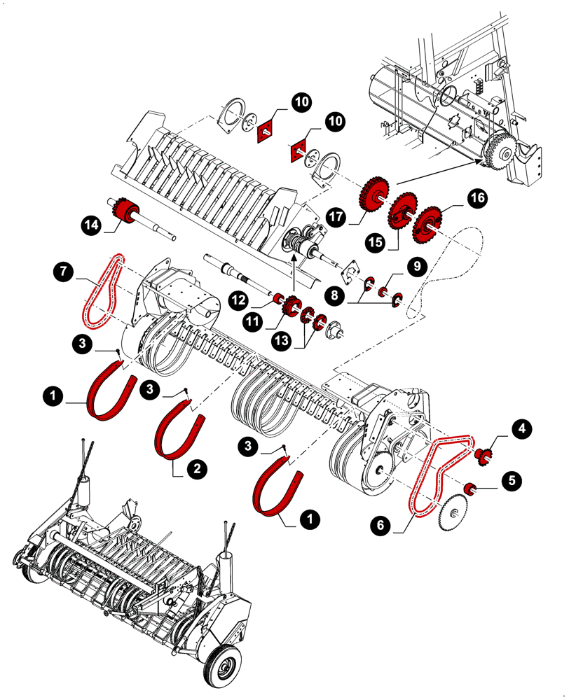 Схема запчастей Case IH RB454 - (00.00RB207) - MAINTENANCE PARTS, 1.8 M WIDE PICK-UP UNIT WITH STUFFER FEEDER (00) - GENERAL
