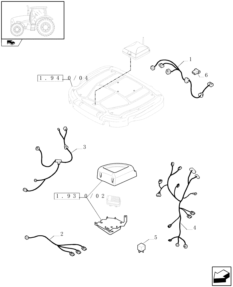 Схема запчастей Case IH PUMA 195 - (1.75.4/14[01]) - (VAR.190-330) AUTO GUIDANCE SYSTEM READY - CABLES - C6831 (06) - ELECTRICAL SYSTEMS