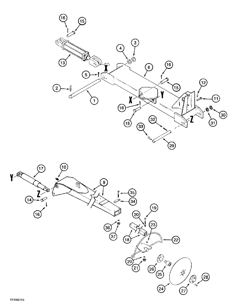 Схема запчастей Case IH 955 - (9E-08) - ROW MARKER, 12 ROW NARROW - FRONT FOLD, 12 ROW WIDE - FRONT (09) - CHASSIS/ATTACHMENTS