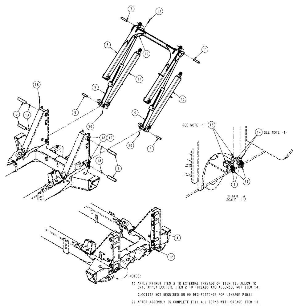 Схема запчастей Case IH SPX4410 - (11-045) - REMOTE GREASE BOOM HITCH Options