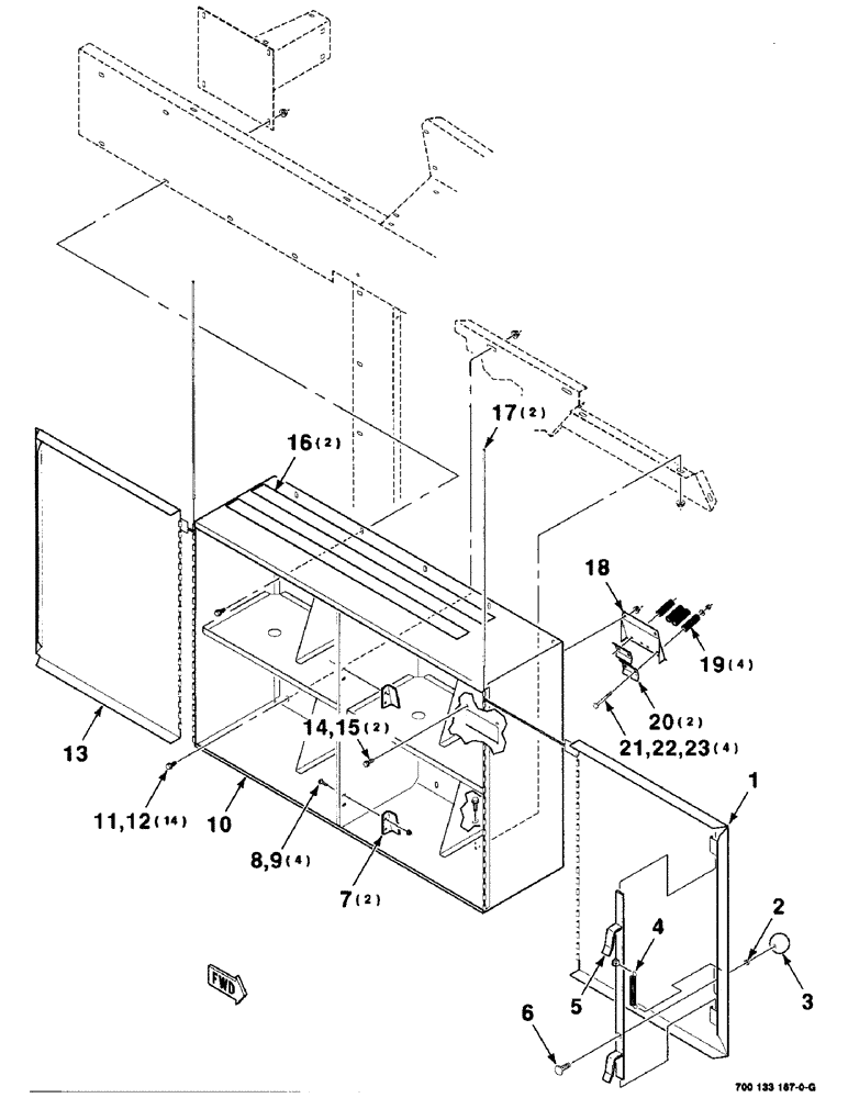 Схема запчастей Case IH 8575 - (7-20) - TWINE BOX ASSEMBLY, RIGHT (12) - MAIN FRAME