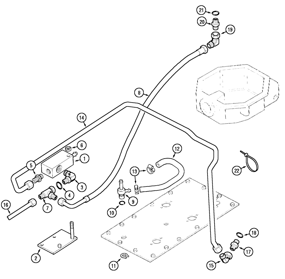 Схема запчастей Case IH C80 - (08-08) - REGULATOR VALVE AND CONNECTIONS - CREEP (08) - HYDRAULICS