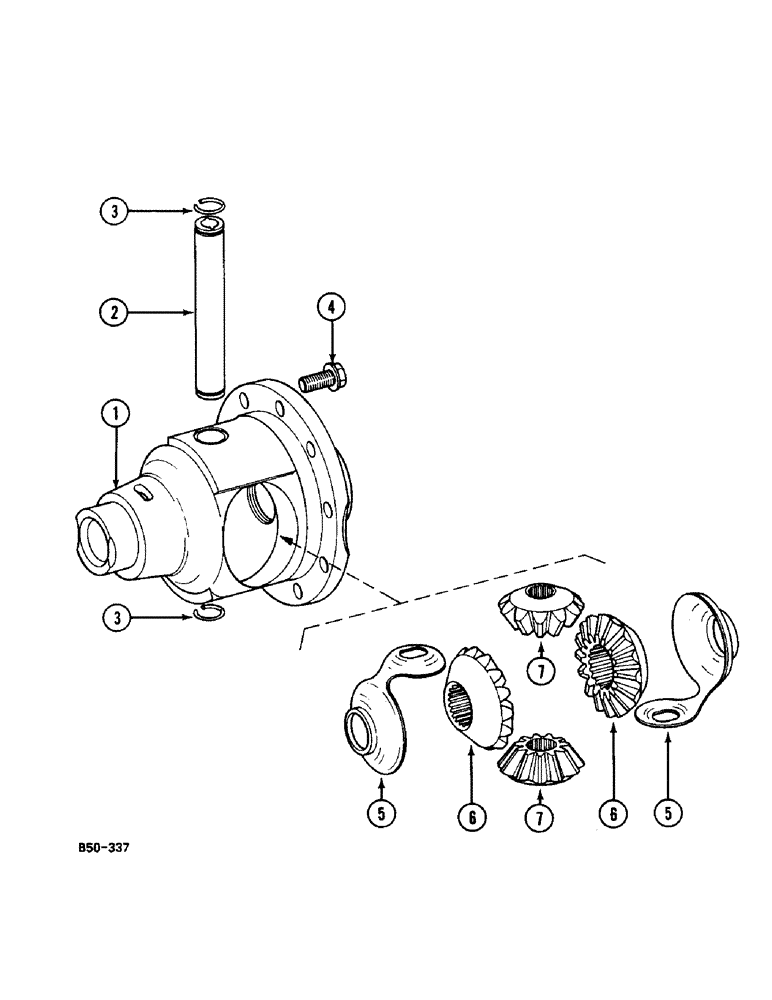 Схема запчастей Case IH 248 - (6-536) - DIFFERENTIAL - 4 WHEEL DRIVE, 258, 585 (06) - POWER TRAIN
