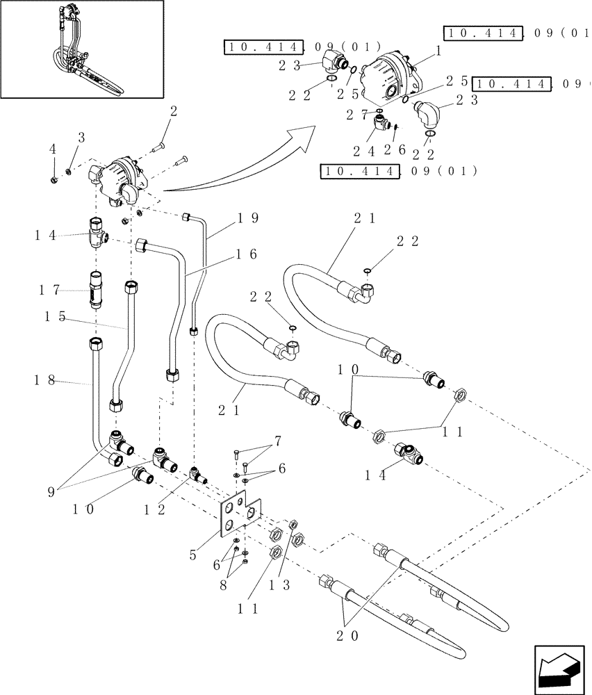 Схема запчастей Case IH 8010 - (10.414.12[02]) - DRIVE, HYDRAULIC ROTARY SCREEN - PIN HAJ202001 & AFTER - 8010 (10) - ENGINE