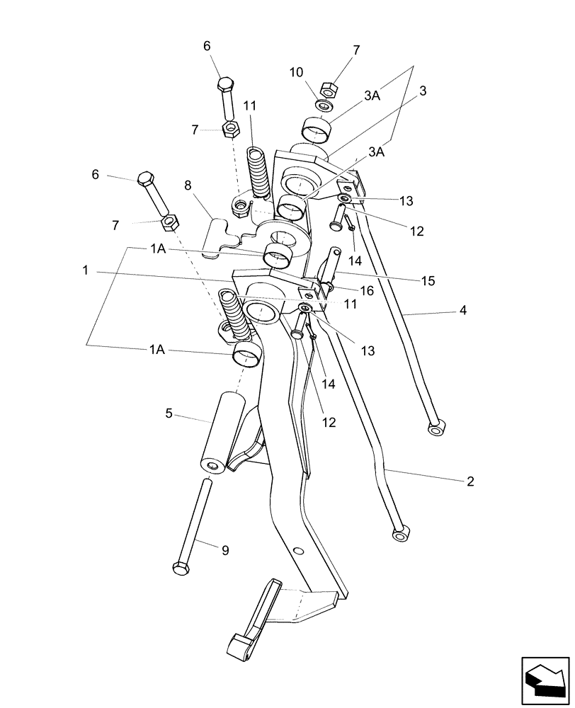 Схема запчастей Case IH FARMALL 60 - (03.01.01) - BRAKE PEDALS (03) - TRANSMISSION
