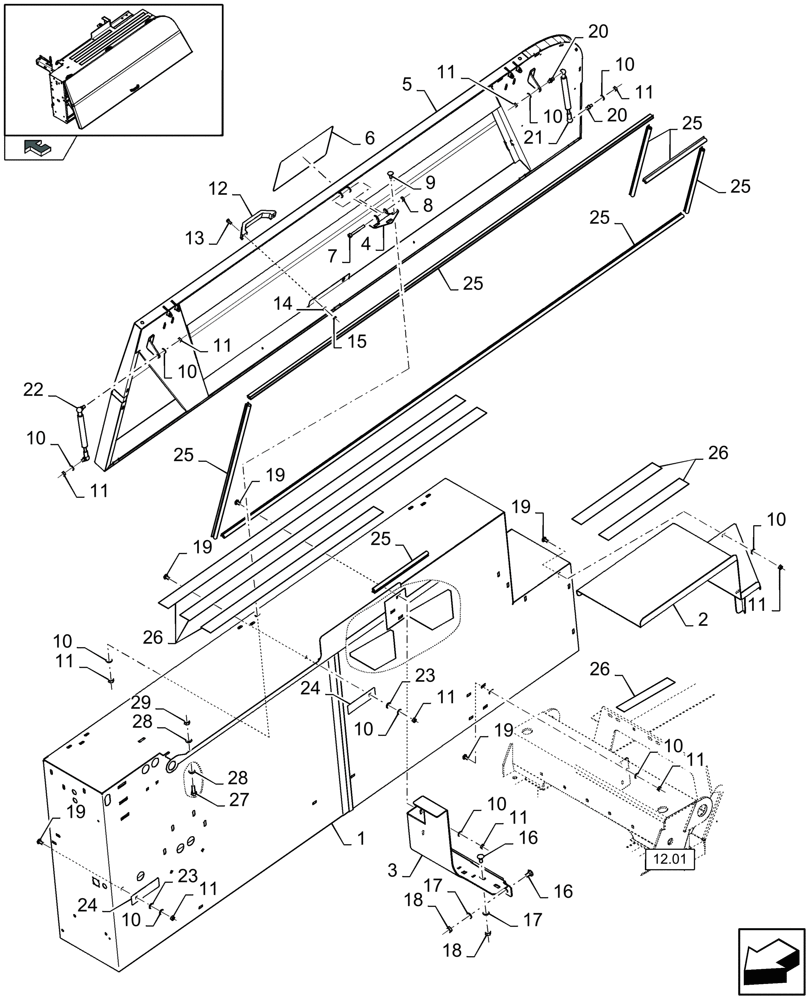 Схема запчастей Case IH LB333P - (08.07[01]) - TWINE BOXES RH (08) - SHEET METAL/DECALS