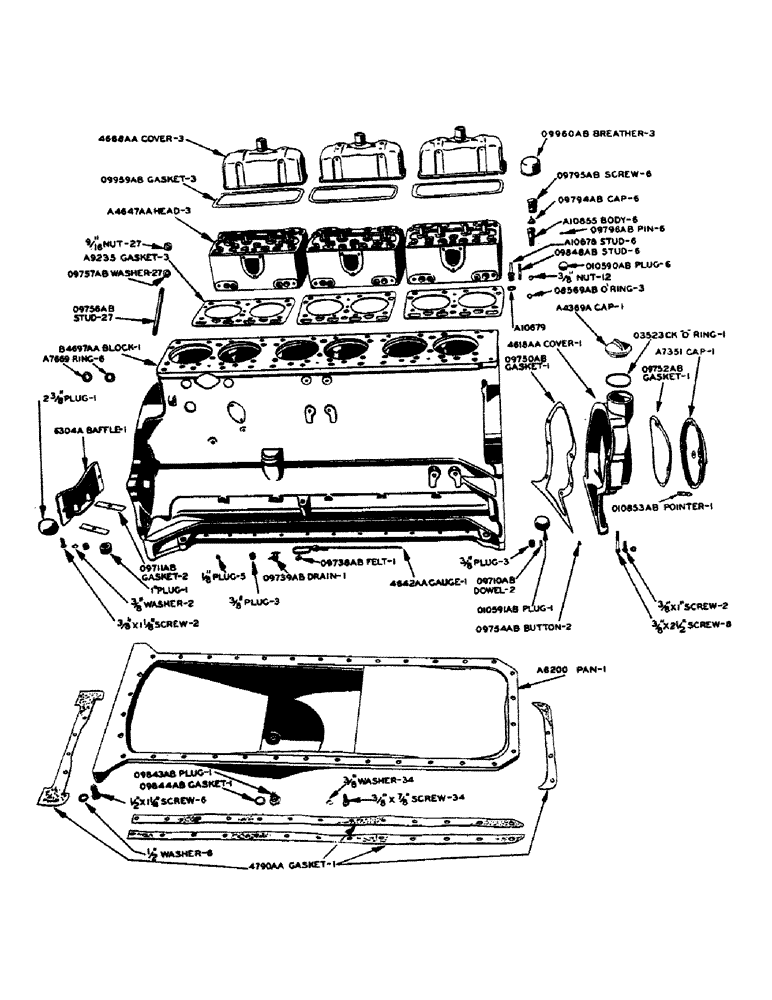 Схема запчастей Case IH 600-SERIES - (004) - POWRCEL DIESEL ENGINE, CYLINDER HEAD, CYLINDER BLOCK AND OIL PAN, CYLINDER HEAD (02) - ENGINE