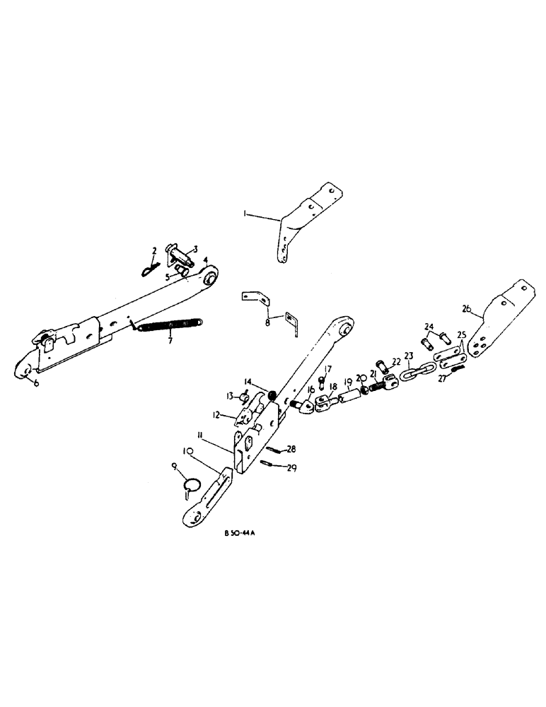 Схема запчастей Case IH 884 - (09-08) - LOWER LINKS, 3 POINT HITCH, TELESCOPIC LOWER LINKS WITH OUTSIDE CHECK CHAINS, 33 INCH (12) - FRAME