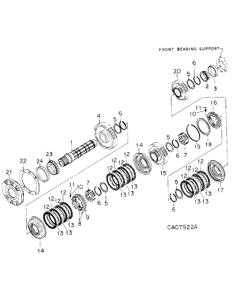 Схема запчастей Case IH 7488 - (07-10) - DRIVE TRAIN, SPEED OUTPUT SHAFT (04) - Drive Train
