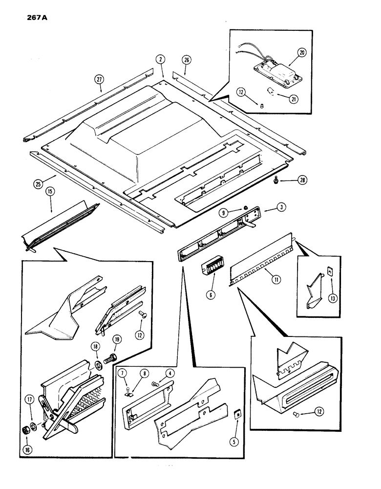 Схема запчастей Case IH 1070 - (267A) - CAB, HEADLINER, HINSON (09) - CHASSIS/ATTACHMENTS