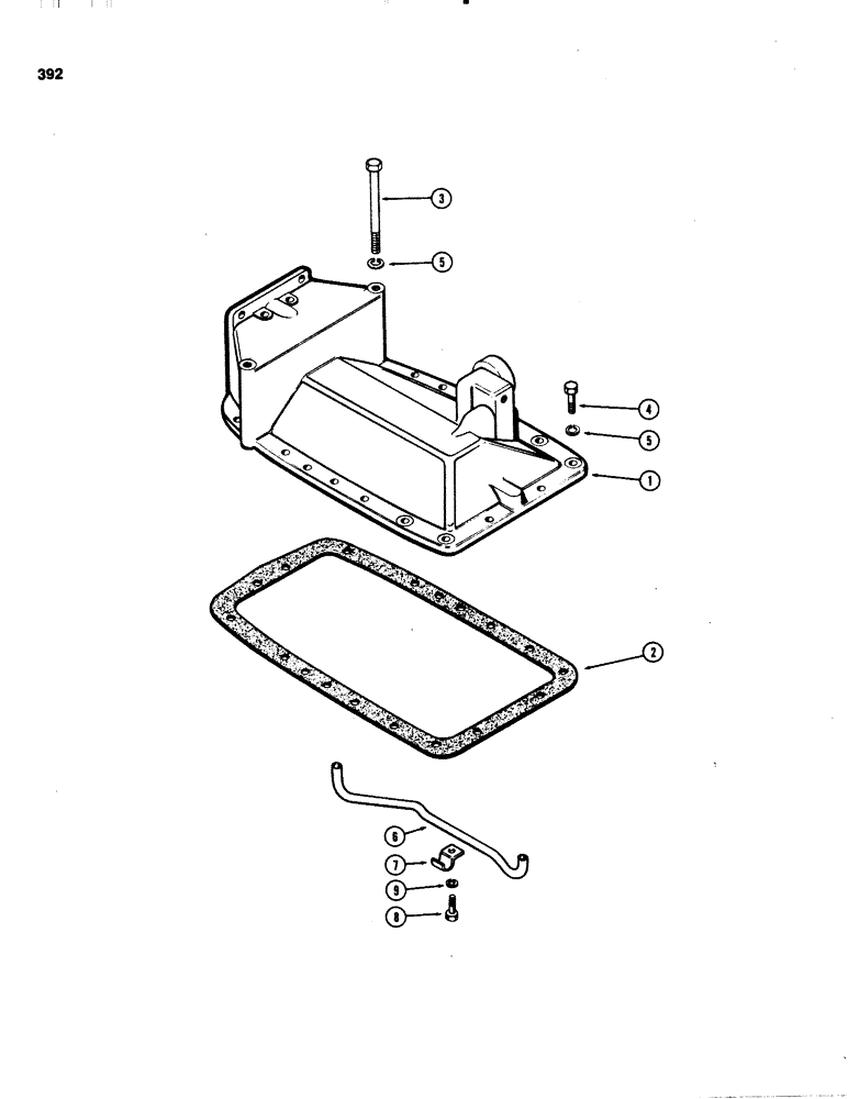 Схема запчастей Case IH 1070 - (0392) - TRANSMISSION REAR COVER, WITHOUT DRAFT-O-MATIC (09) - CHASSIS/ATTACHMENTS