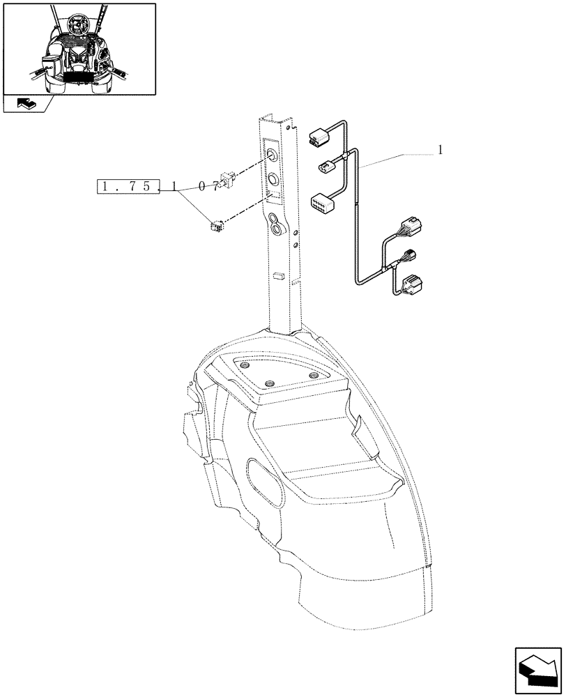 Схема запчастей Case IH PUMA 140 - (1.75.4[09]) - AIR CONDITIONING - CABLE (06) - ELECTRICAL SYSTEMS