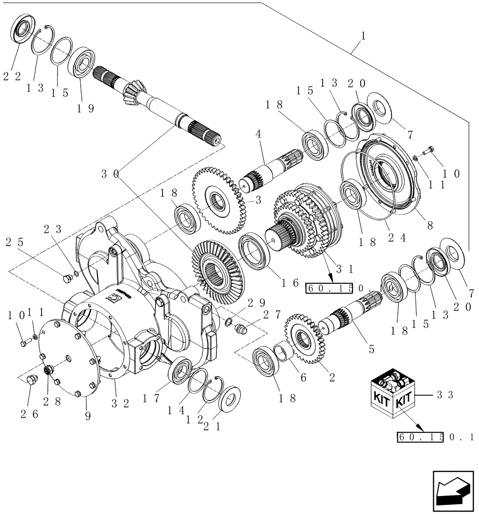 Схема запчастей Case IH 7230 - (60.150.02) - GEARBOX, FEEDER CONVEYOR DRIVE, WITH ROCK TRAP (60) - PRODUCT FEEDING
