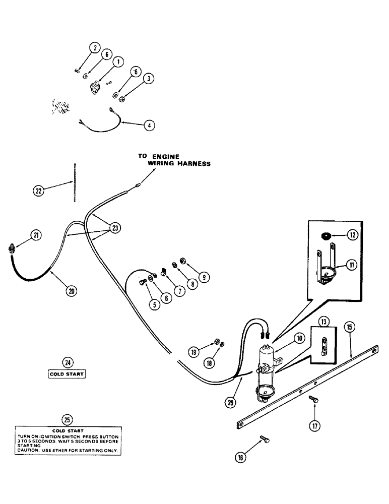 Схема запчастей Case IH 1370 - (021A) - ETHER STARTING AID, 504BDT, DIESEL ENGINE (02) - ENGINE