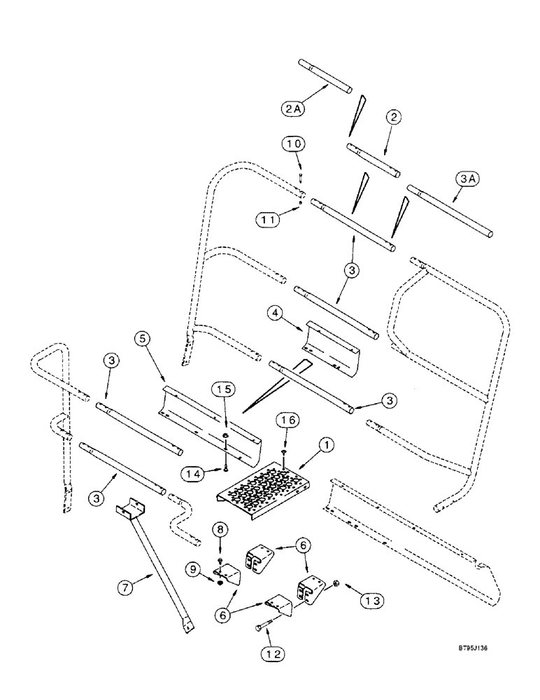 Схема запчастей Case IH 2188 - (9H-32) - OPERATORS PLATFORM EXTENSION (12) - CHASSIS