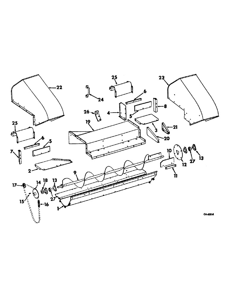 Схема запчастей Case IH 234 - (G-08) - GRINDER AND SHELLER UNITS, AUGER, HOOD AND CHUTE (58) - ATTACHMENTS/HEADERS