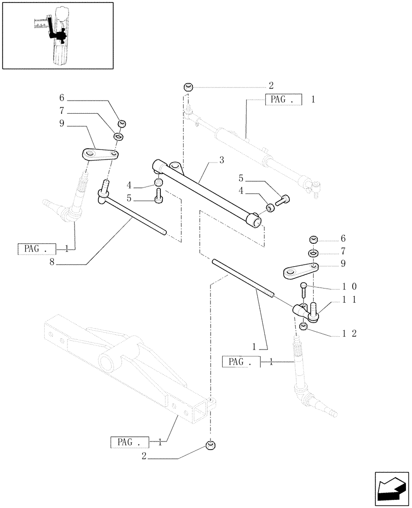 Схема запчастей Case IH MAXXUM 100 - (1.41.0/01[02]) - 2WD HEAVY DUTY FRONT AXLE - TIE ROD (VAR.330407) (04) - FRONT AXLE & STEERING