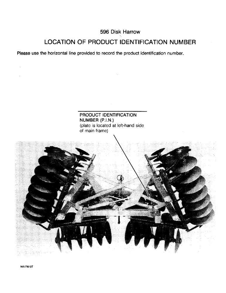 Схема запчастей Case IH 596 - (1-2) - LOCATION OF PRODUCT IDENTIFICATION NUMBER (00) - PICTORIAL INDEX