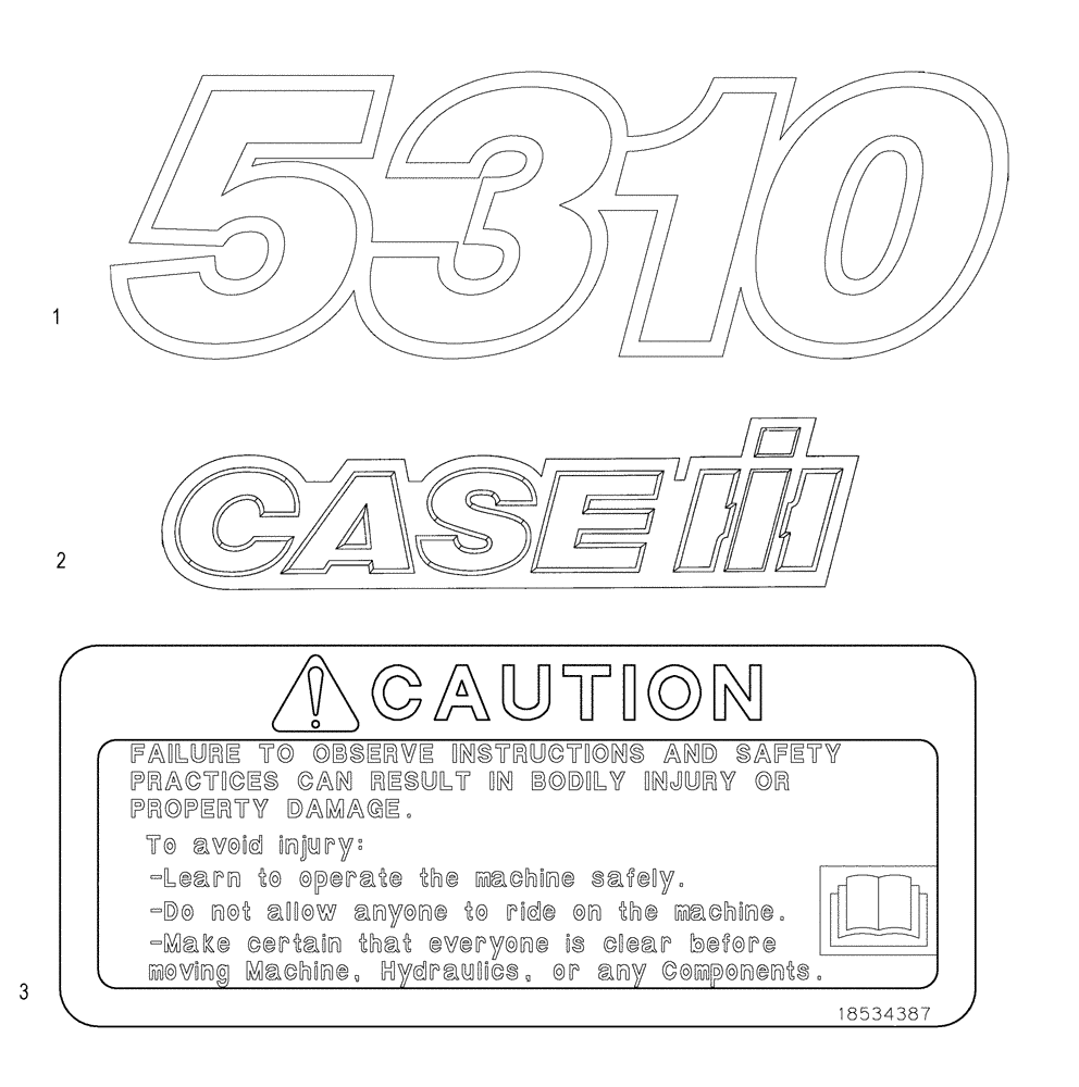 Схема запчастей Case IH 5310 - (98.108.03.03) - DECALS (09) - CHASSIS/ATTACHMENTS