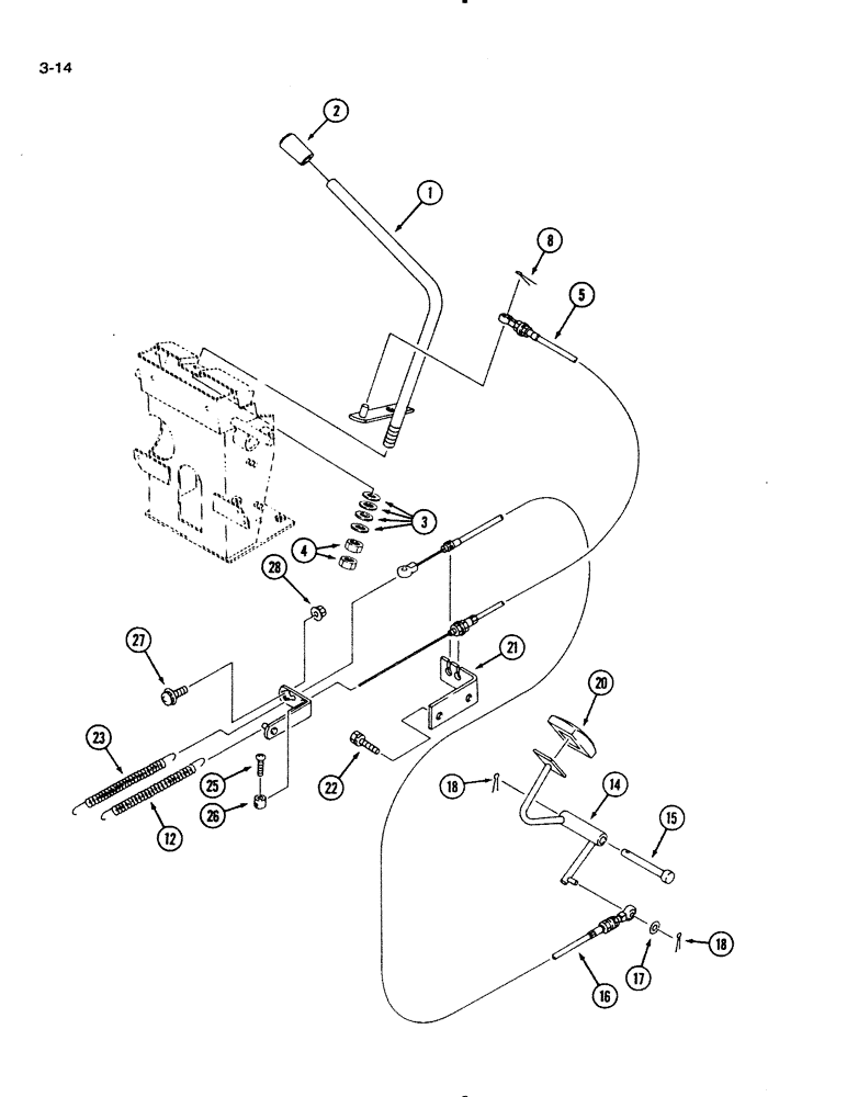 Схема запчастей Case IH 1130 - (3-14) - THROTTLE CONTROLS (03) - FUEL SYSTEM