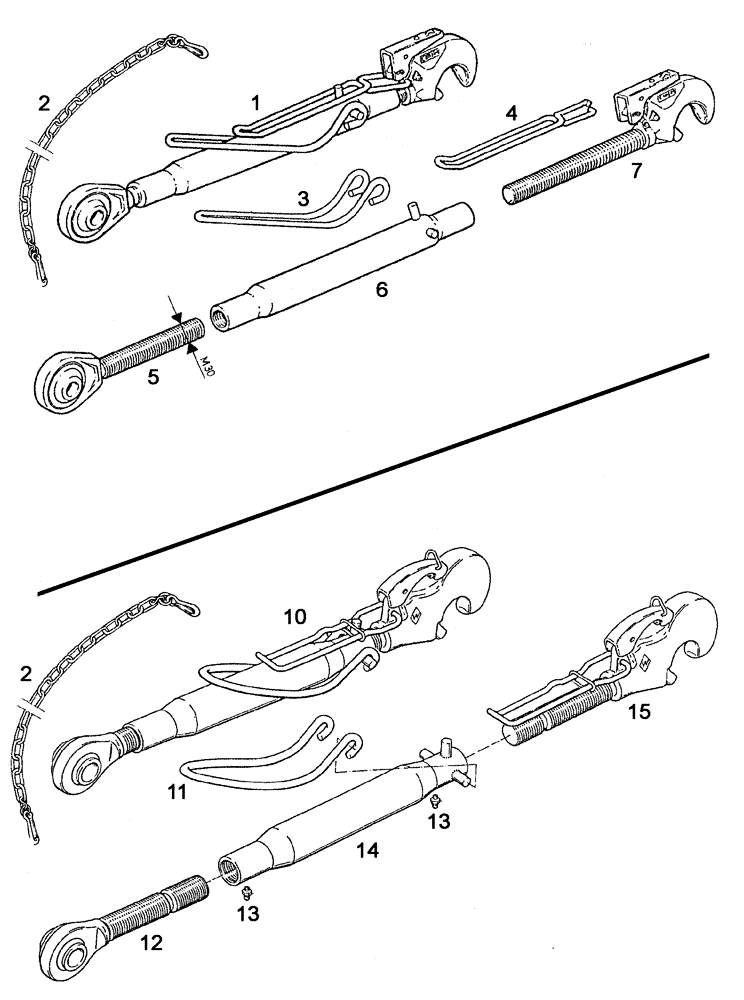 Схема запчастей Case IH C55 - (08-37[01]) - UPPER SUSPENSION ARM WITH CLAW END (08) - HYDRAULICS