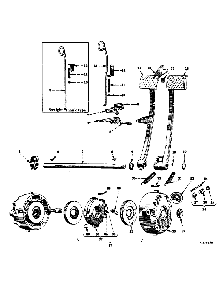 Схема запчастей Case IH 350 - (231) - CHASSIS, BRAKES, BRAKE LOCK AND CONNECTIONS (12) - CHASSIS