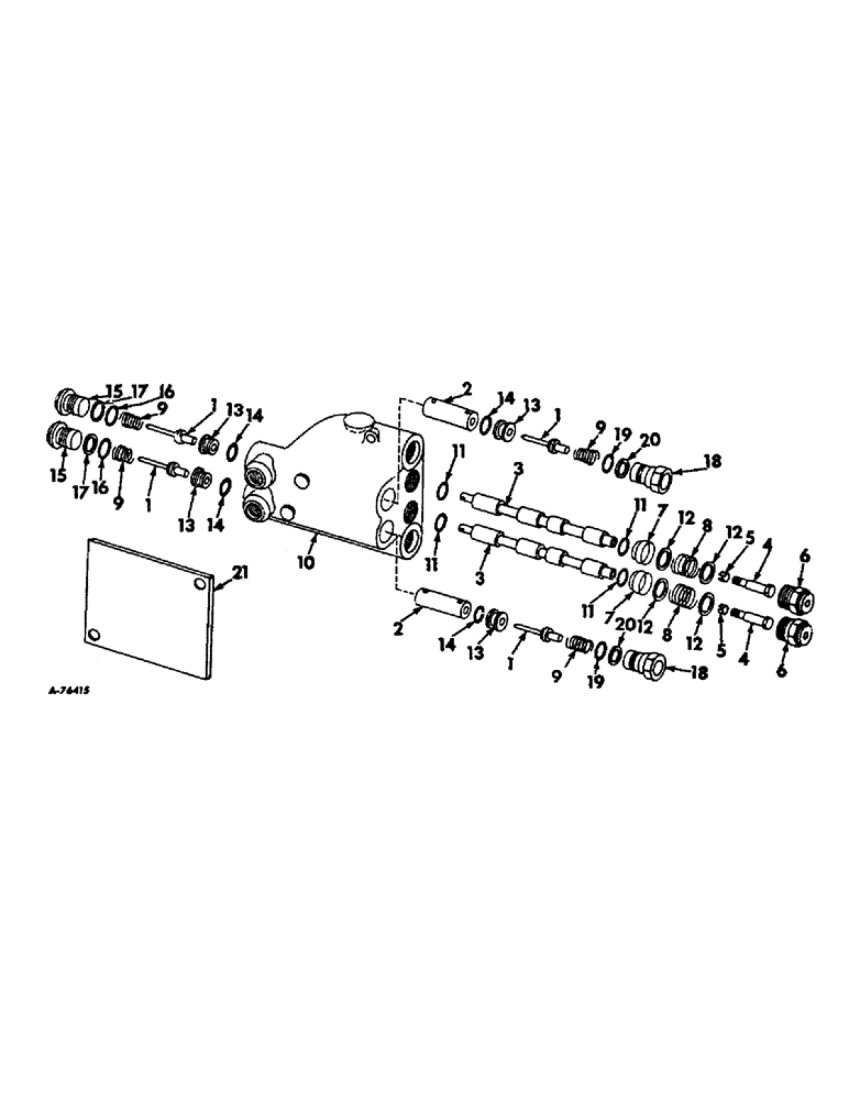 Схема запчастей Case IH 815 - (F-17) - HYDRAULICS SYSTEM, GRAIN TANK UNLOADER TUBE SWING AND REEL LIFT VALVE (07) - HYDRAULIC SYSTEM