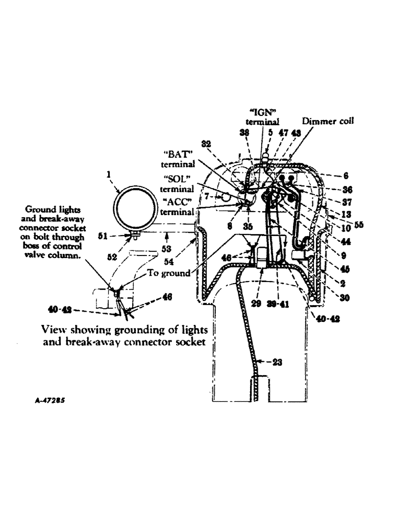 Схема запчастей Case IH 450-SERIES - (140) - ELECTRICAL SYSTEM-CARBURETED ENGINE, STARTING AND LIGHTING, BATTERY IGNITION, 6 VOLT (06) - ELECTRICAL SYSTEMS