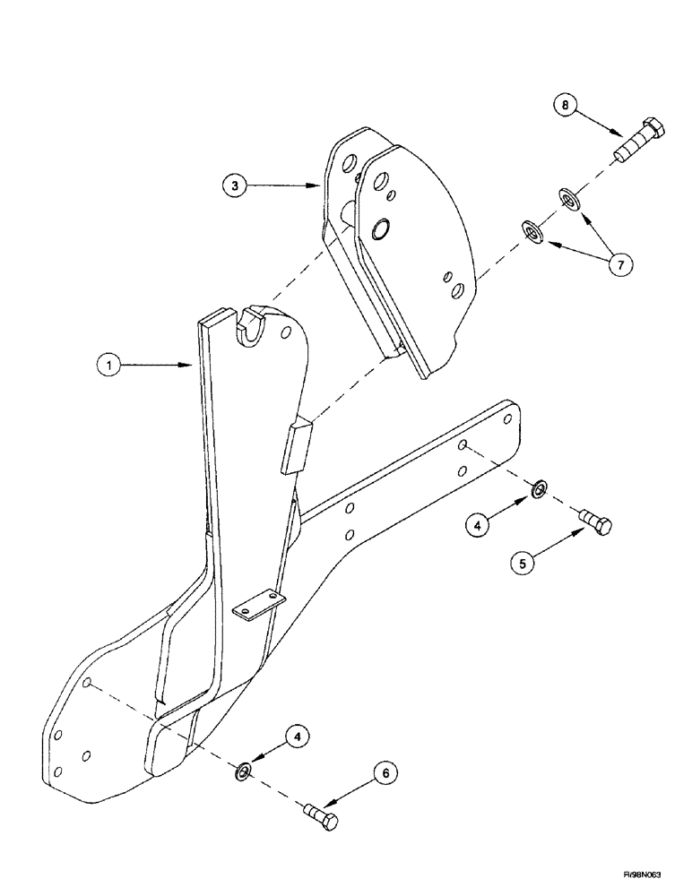 Схема запчастей Case IH L500 - (9-08) - MOUNTING BRACKETS (C70 - C100) (09) - CHASSIS/ATTACHMENTS