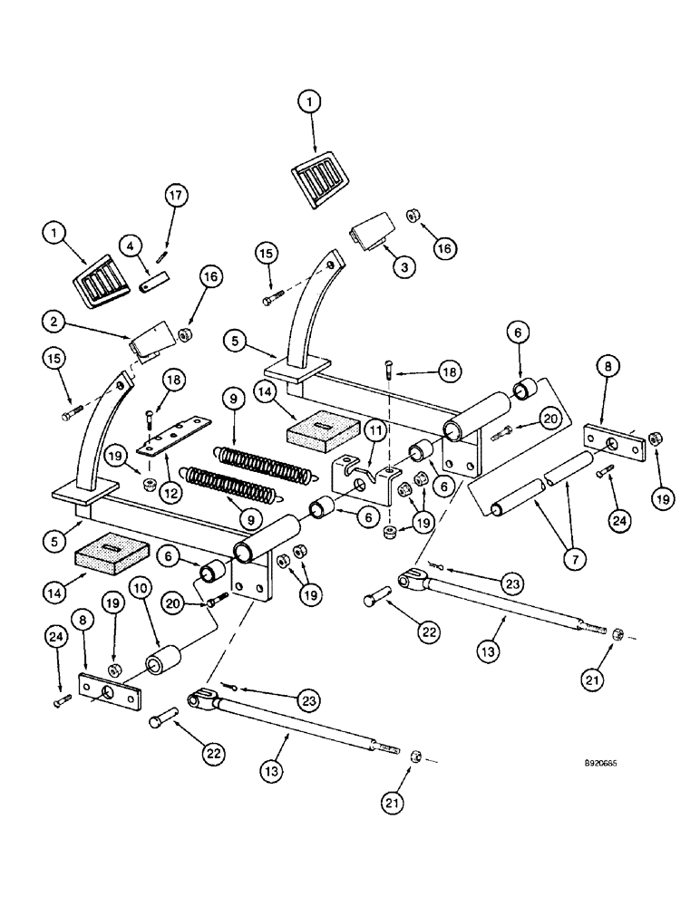 Схема запчастей Case IH 1800 - (7-02) - MASTER BRAKE CONTROLS (5.1) - BRAKES