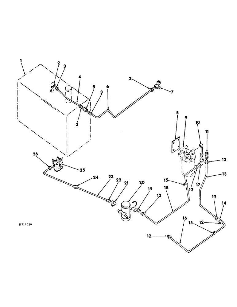 Схема запчастей Case IH 275 - (E-14) - FUEL SYSTEM, FUEL LINES (02) - FUEL SYSTEM