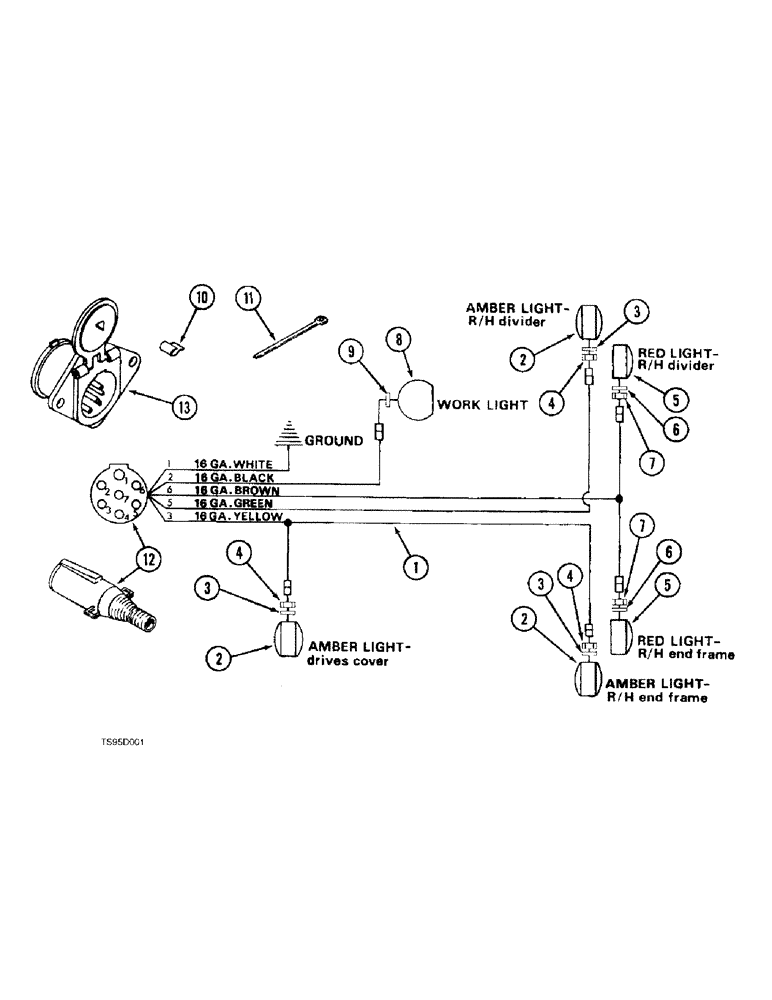 Схема запчастей Case IH 736 - (4-02) - LAMPS AND WIRING (04) - ELECTRICAL SYSTEMS