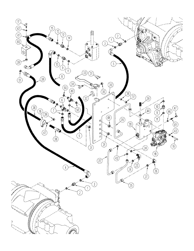 Схема запчастей Case IH STX325 - (08-07) - AXLE HYDRAULICS PARK BRAKE CIRCUIT WITHOUT DIFFERENTIAL LOCKS (08) - HYDRAULICS