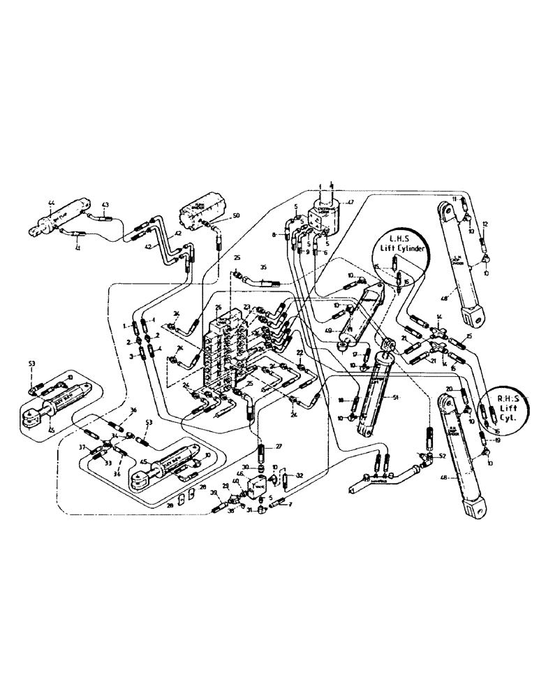 Схема запчастей Case IH 7000 - (B05-61) - HYDRAULICS, CIRCUIT, STEERING 7000, RACINE Hydraulic Components & Circuits
