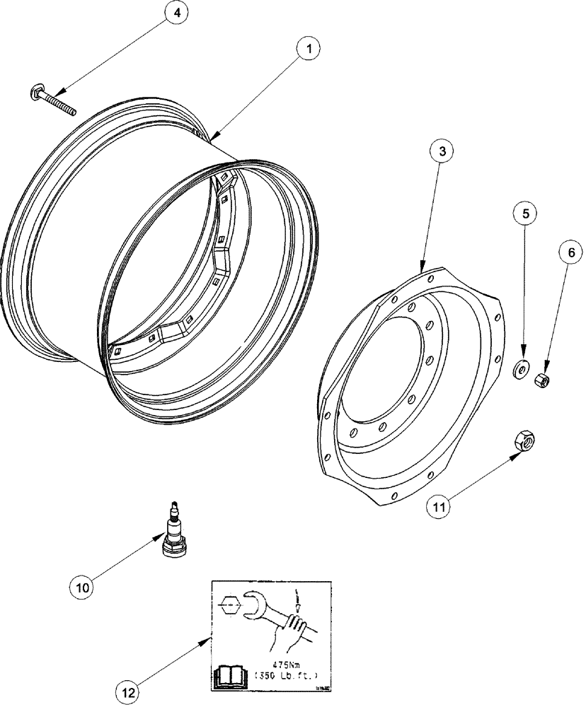 Схема запчастей Case IH 620 - (05-15) - WHEELS, REAR (04) - STEERING
