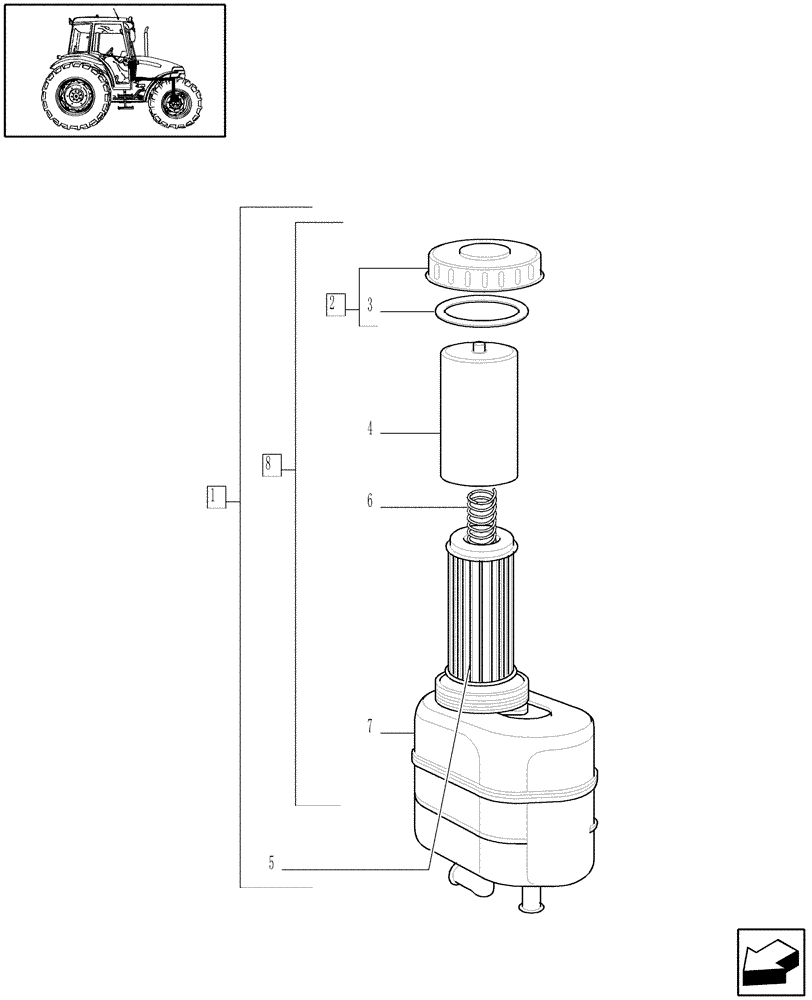 Схема запчастей Case IH JX70 - (1.92.63/ B) - POWER STEERING - TANK, FILTER AND CARTRIDGE - BREAKDOWN (10) - OPERATORS PLATFORM/CAB