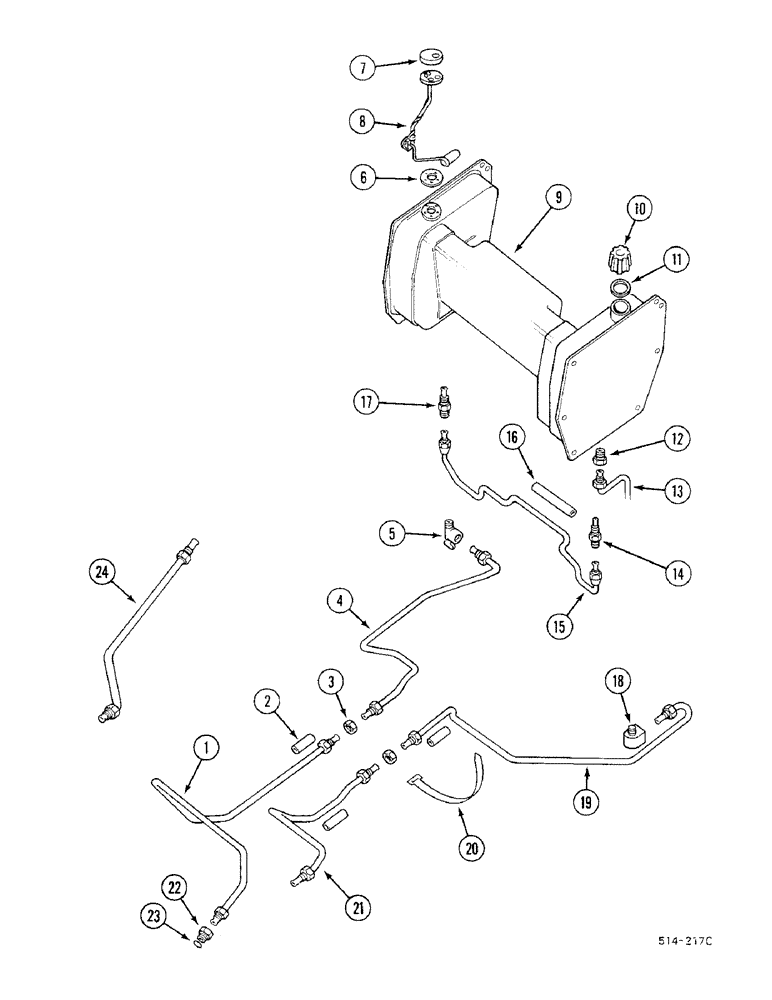 Схема запчастей Case IH 685 - (3-146) - FUEL TANK AND PIPING (03) - FUEL SYSTEM