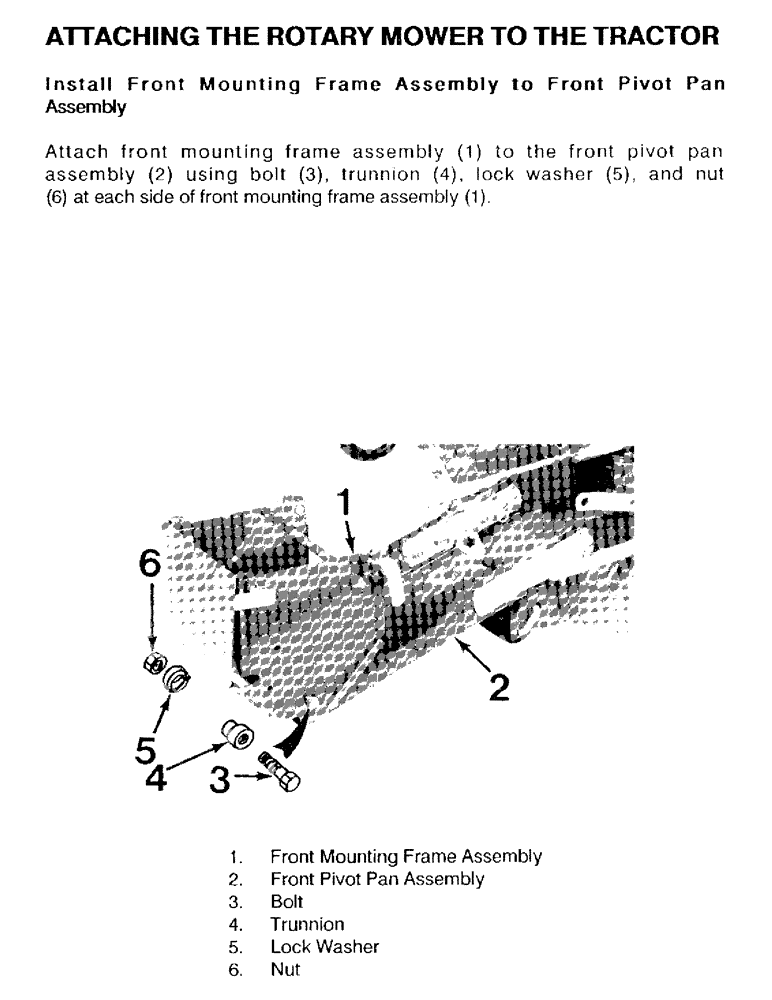 Схема запчастей Case IH 61MS - (08) - ATTACHING THE ROTARY MOWER TO THE TRACTOR 