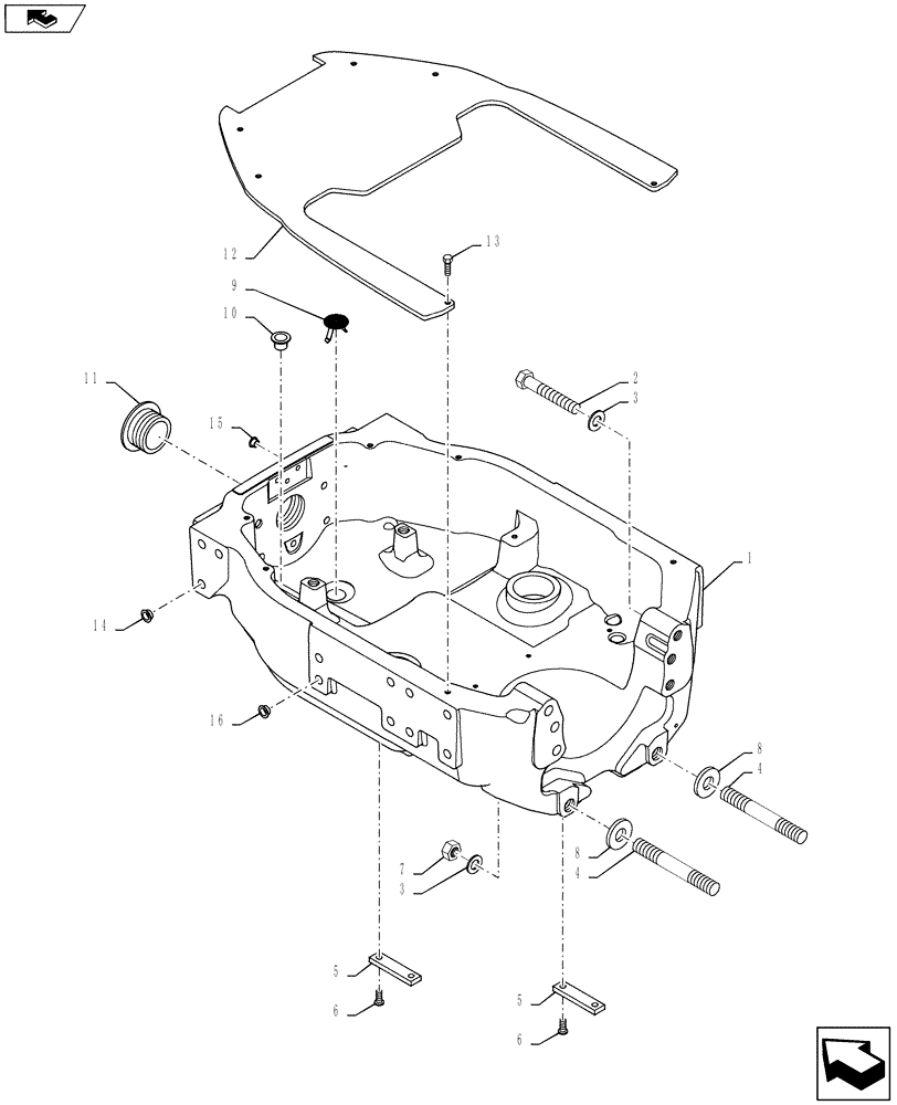 Схема запчастей Case IH PUMA 160 - (25.100.01) - VAR - 309014 - AXLE SUPPORT - STANDARD 4WD FRONT AXLE (25) - FRONT AXLE SYSTEM
