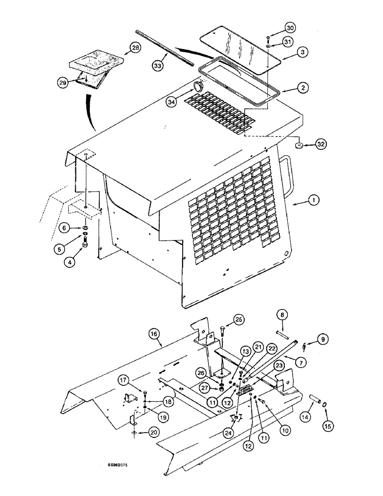 Схема запчастей Case IH 1825B - (9-20) - FOPS/ROPS AND ROPS, PUNCHED (09) - CHASSIS/ATTACHMENTS